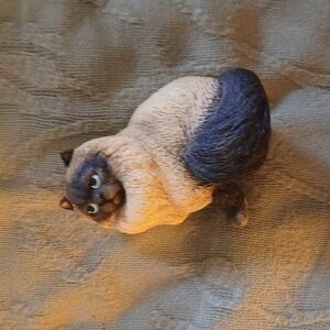 Realistic Tan and Black Cat Figurine